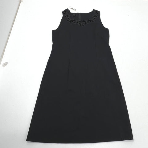 NWT Talbots Black Velvet Bow Cutout Neck Sheath Dress Women's Size 4