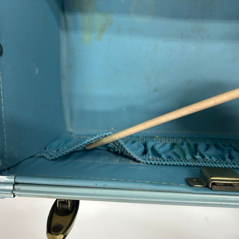 Vintage 1950s Samsonite Blue Shwayder Bros Style 4212 Train Case Makeup Bag