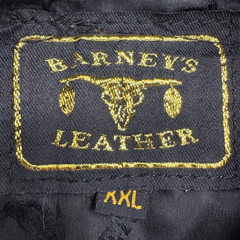Vintage 90s Barney's Leather GWRRA Gold Wing Biker Vest Patches Sz XXL