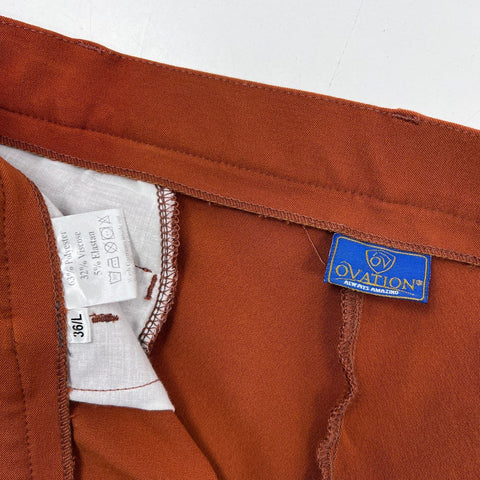 Ovation Women's Rust Burnt Orange Knee Patch Riding Breeches Jodhpurs Sz 36L