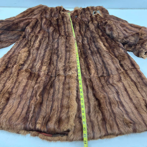 Vintage 50s Rolanda The Palace Kansas City Striped Fur Coat Jacket