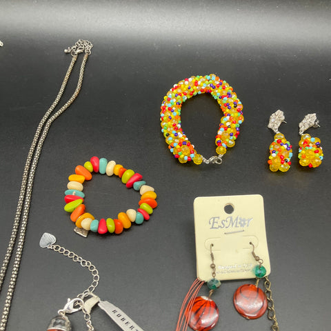 Fashion Jewelry Lot of 13 Beaded Necklaces Bracelets Elephant Infinity EsmaR