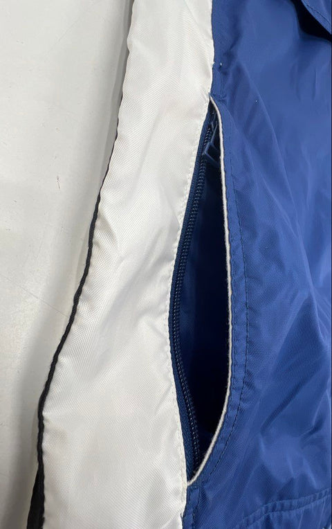 Vintage 90s Nike Hooded Anorak Windbreaker Blue White Half-Zip Jacket Sz XL
