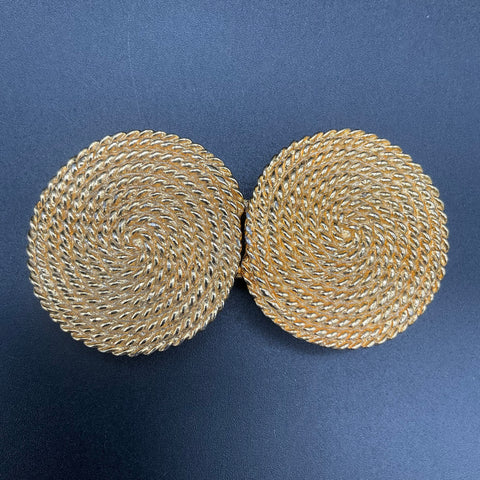 Vintage Douglas Paquette Women's Gold Tone Twisted Rope Belt Buckle 4 Inch