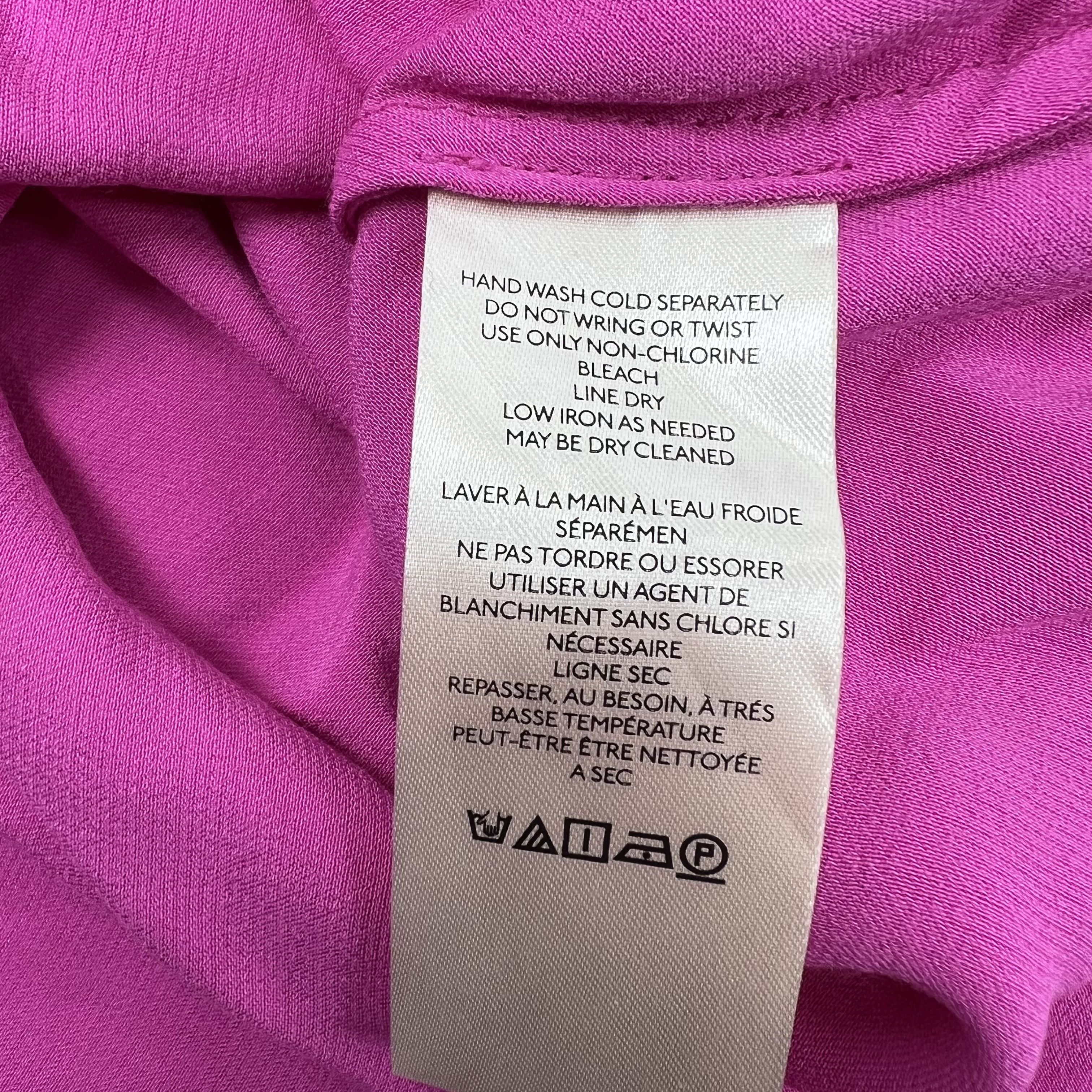 Anthropologie Maeve Green Ribbed T-Shirt Magenta Skirt Set Women's Small