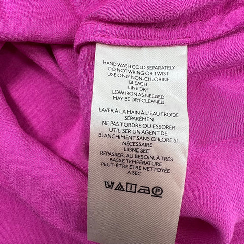Anthropologie Maeve Green Ribbed T-Shirt Magenta Skirt Set Women's Small