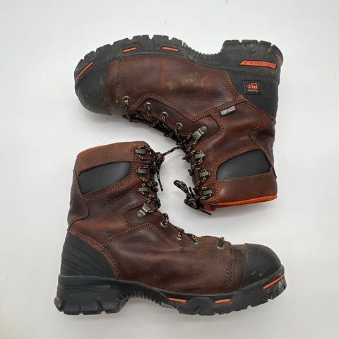 Timberland PRO Boondock Steel Toe Waterproof Brown Work Boots Men's Size 9.5 W