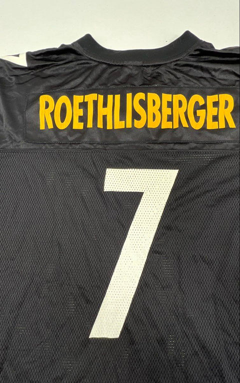 Vintage Y2K Reebok Men's Steelers Ben Roethlisberger #7 Jersey Black 4XL