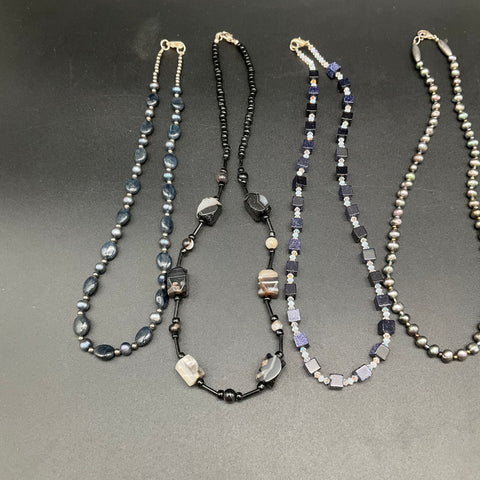 Mixed Beaded Fashion Jewelry Lot of 6 Necklaces Faux Pearl Agate Shell