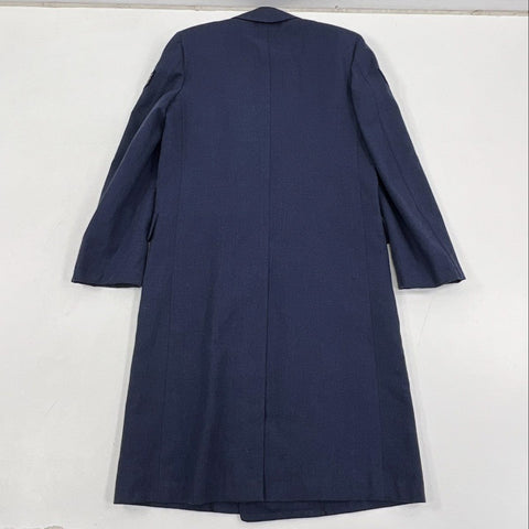 Vintage US Air Force Men's Blue Wool Overcoat Military SSgt Patches Sz 33R