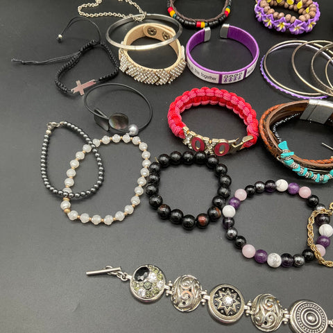 Eclectic Bracelet Jewelry Lot 30+ Harley-Davidson Huskers Snap Charm Beaded