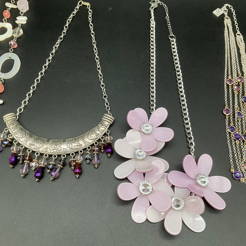 Mixed Costume Jewelry Lot 6 Necklaces Anne Klein Faux Pearl Rhinestone 0.73 lbs
