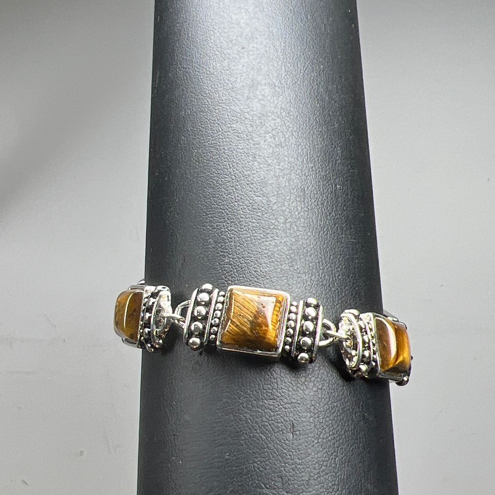Tiger's Eye Silver Tone Bracelet