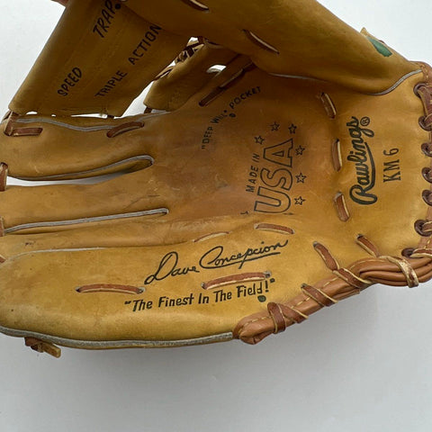 Rawlings Dave Concepcion Baseball Glove KM 6 Made in USA Tan Leather RHT