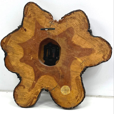 Frank W. Shores Handmade Live Edge Wood Slab Wall Clock Rustic Vintage