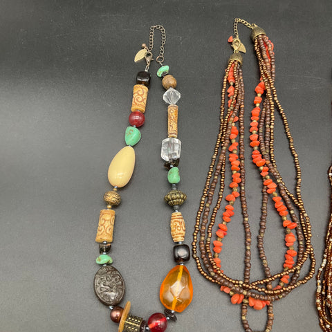 Coldwater Creek Beaded Jewelry Lot 4 Necklaces Multi-Strand Boho Southwest Style
