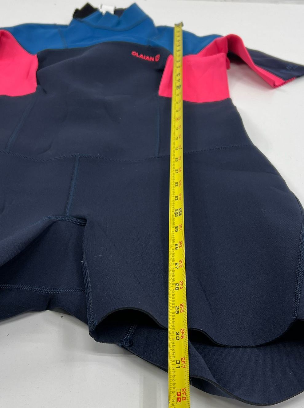 Women's Decathlon Olaian Blue & Pink Short Sleeve Shorts Wetsuit - Size Large