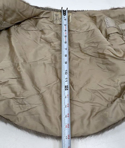 Vintage Royal Furs Women's Real Fur Shawl Stole Gray Taupe Handstitched Salinas