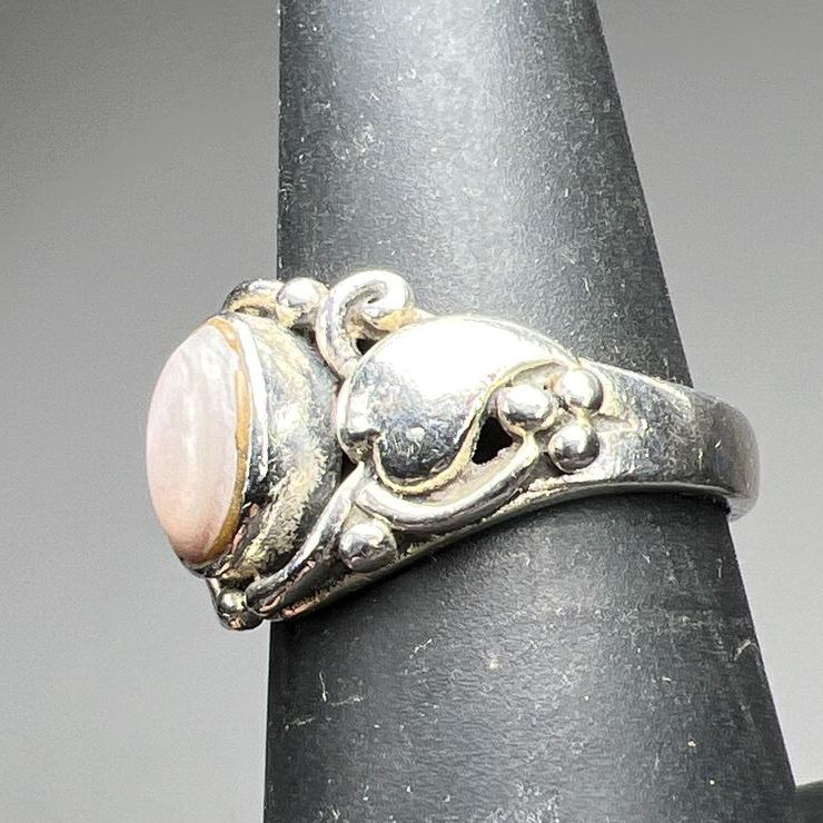 925 Sterling Silver Shell Ring Size 6 4.9g