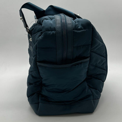 Cynthia Rowley Navy Blue Quilted Puffer Duffle Bag Large Travel Gym Bag