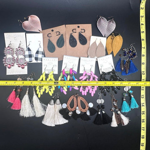 Marysol Boho Statement Tassel Teardrop Earrings Fashion Jewelry Lot of 20 Pairs
