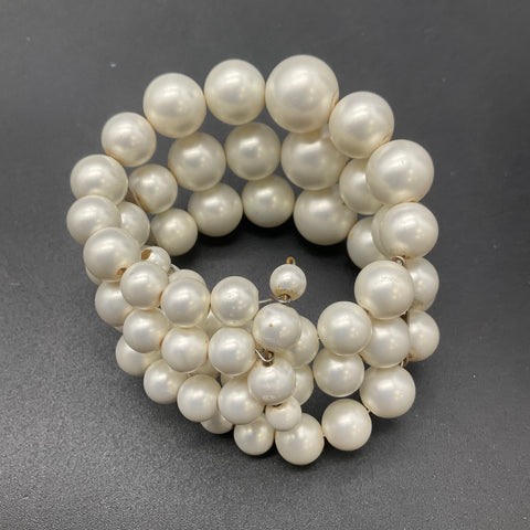 Vintage Mid-Century Faux Pearl 4-Strand Necklace & Wrap Bracelet Demi Parure