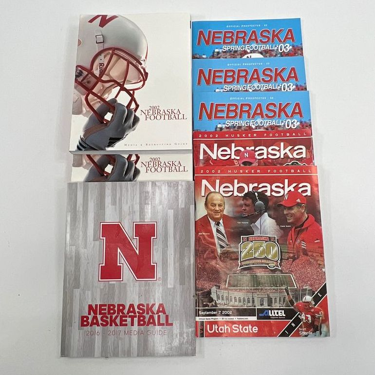 Collectible Sports Memorabilia NE Huskers Game Program & Media Guide Books Lot