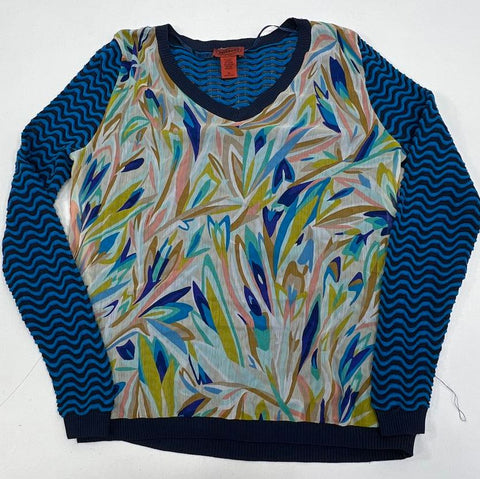 Missoni for Target Chevron Mixed Media Abstract Sweater Top Blue Women's XL