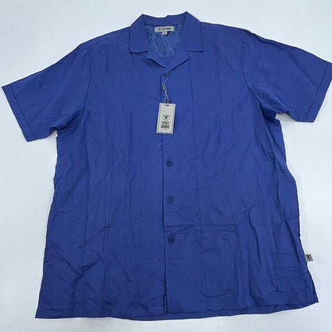 Stacy Adams Blue NWT Lot of 3 Linen Blend Shirt Set & T-Shirt Men's 3XL 42x34