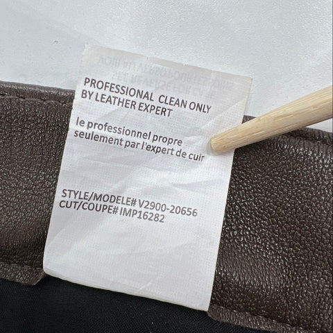 Vince Women's V2900 Skinny Lamb Leather Pants Brown 5-Pocket Size 8