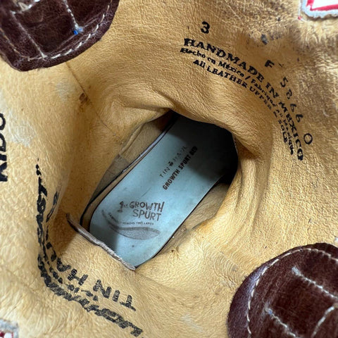 Tin Haul Lightning Kids Brown Blue Leather Western Cowboy Boots Size 3