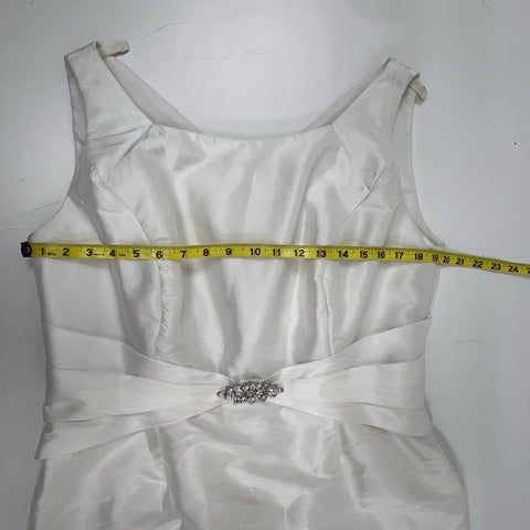 Jade by Jasmine Women's Ivory Rhinestone Formal Evening Gown Dress NWT Sz 16