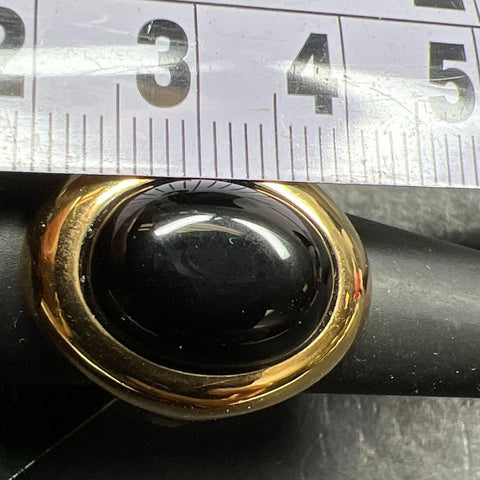 14K Gold Plate Onyx Ring NWT Size 7 4g
