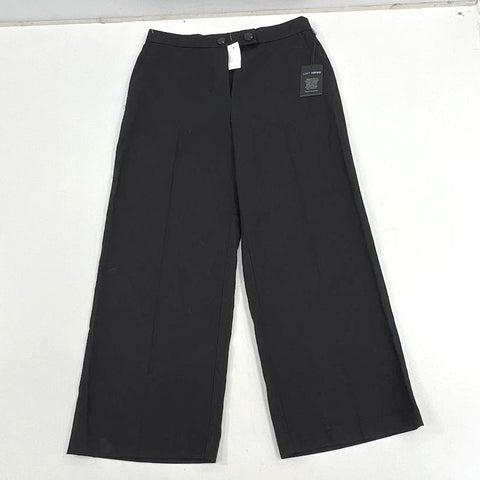 NWT Loft Versa Black Pure Spun Wide Leg Cropped Pants Women's Size 8