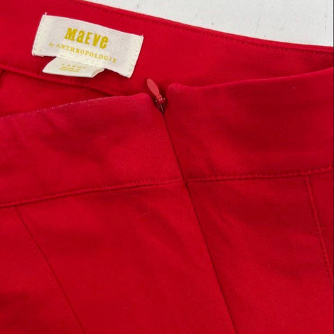 Maeve Anthropologie Red White Pleated Peplum Bustier Tube Top Lot of 2 Women's L