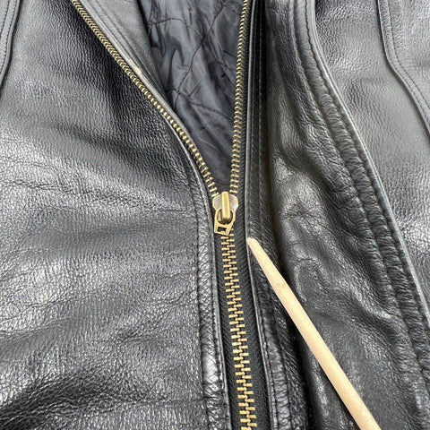 Vintage 90s Wilsons Leather Thinsulate Padded Field Jacket Black Sz XL