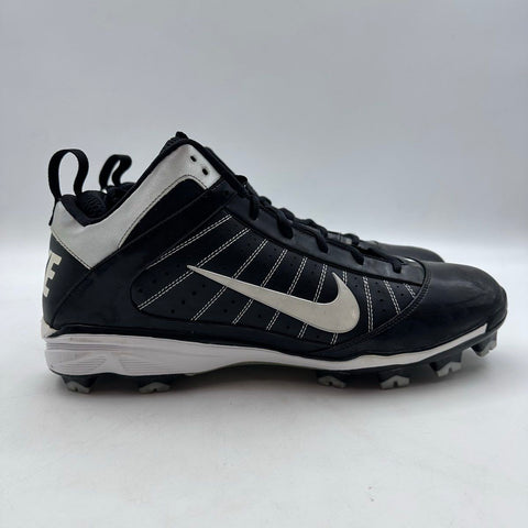 Nike Air Diamond Elite Black Silver White Baseball Cleats IOB Size 15