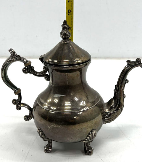 F.B. Rogers Silver Plate Ornate Victorian Style Tea Pot Holloware 10.5"