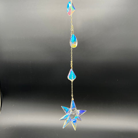 Vintage Kirks Folly Swarovski Crystal AB Star Suncatcher Ornament For Repair