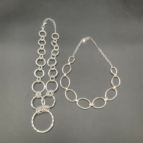 Nine West Liz Claiborne Silver Tone Fashion Necklace Wearable Jewelry Lot of 14