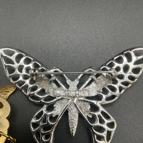 Vintage Sarah Coventry Enamel Butterfly Brooches and Stick Pin Jewelry Lot of 5