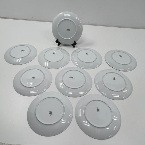 Vintage Noritake Janette 6604 Dinner Plate Set 10 Piece Platinum Trim