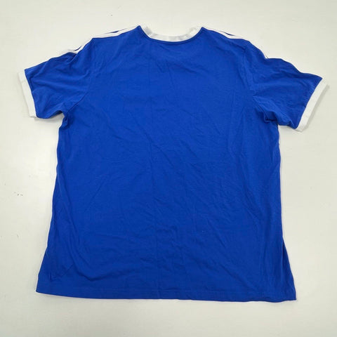 Adidas Men's Blue Italia FIGC 3 Stripe Soccer T-Shirt Jersey Size XL