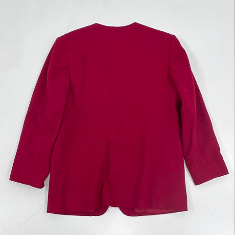 Vintage 80s Pendleton Wool Collarless Blazer Skirt Suit Set USA Petite