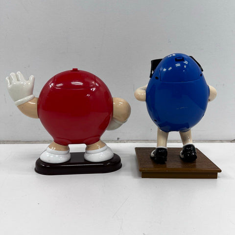 M&M's Candy Dispenser Lot Red and Blue Character Figures Vintage 1991
