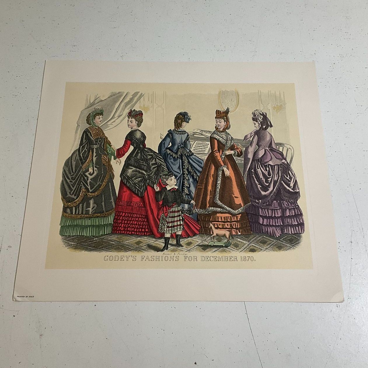 McCall's Centennial Portfolio Godey's Fashion Prints 1870 Lot of 4 12x14 Italy