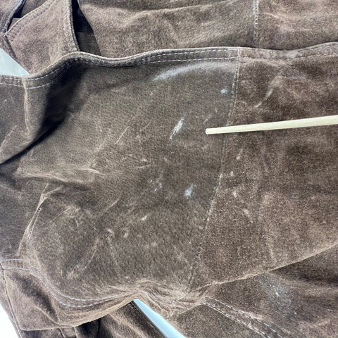 Vintage 70s Leather King Suede Trench Coat Jacket Union Made Canada Sz 11/12