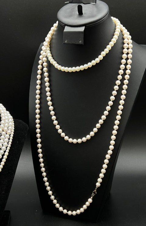 Faux Pearl Costume Jewelry Lot Necklaces Bracelets Multi-Strand Classic 18pc
