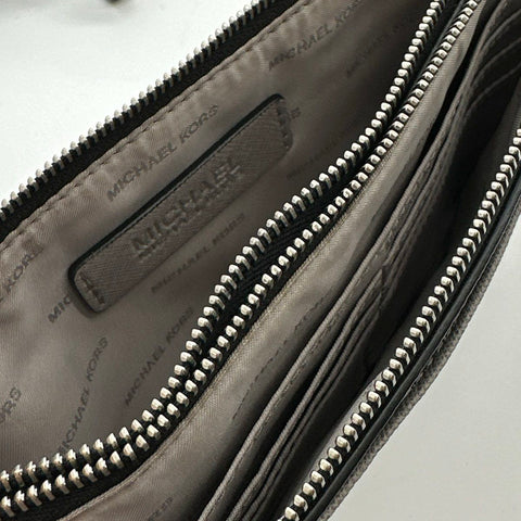 Michael Kors Wristlet Pouch Purse Black Signature Canvas Lot of 2
