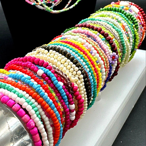 Colorful Seed Bead Boho Jewelry Lot of 50+ Bracelets and Necklaces